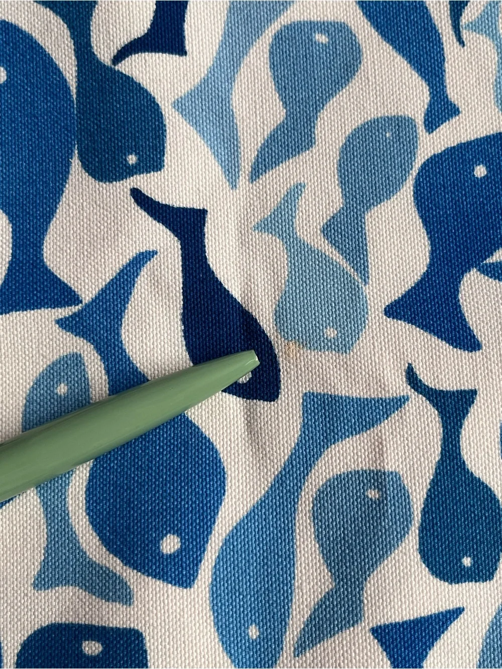 Pottery Barn Outdoor Table Runner School of Fish Blue 2pc Umbrella Hole 18x108
